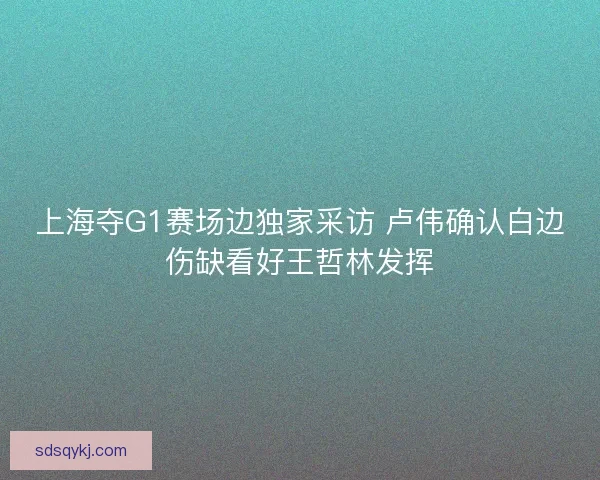 上海夺G1赛场边独家采访 卢伟确认白边伤缺看好王哲林发挥